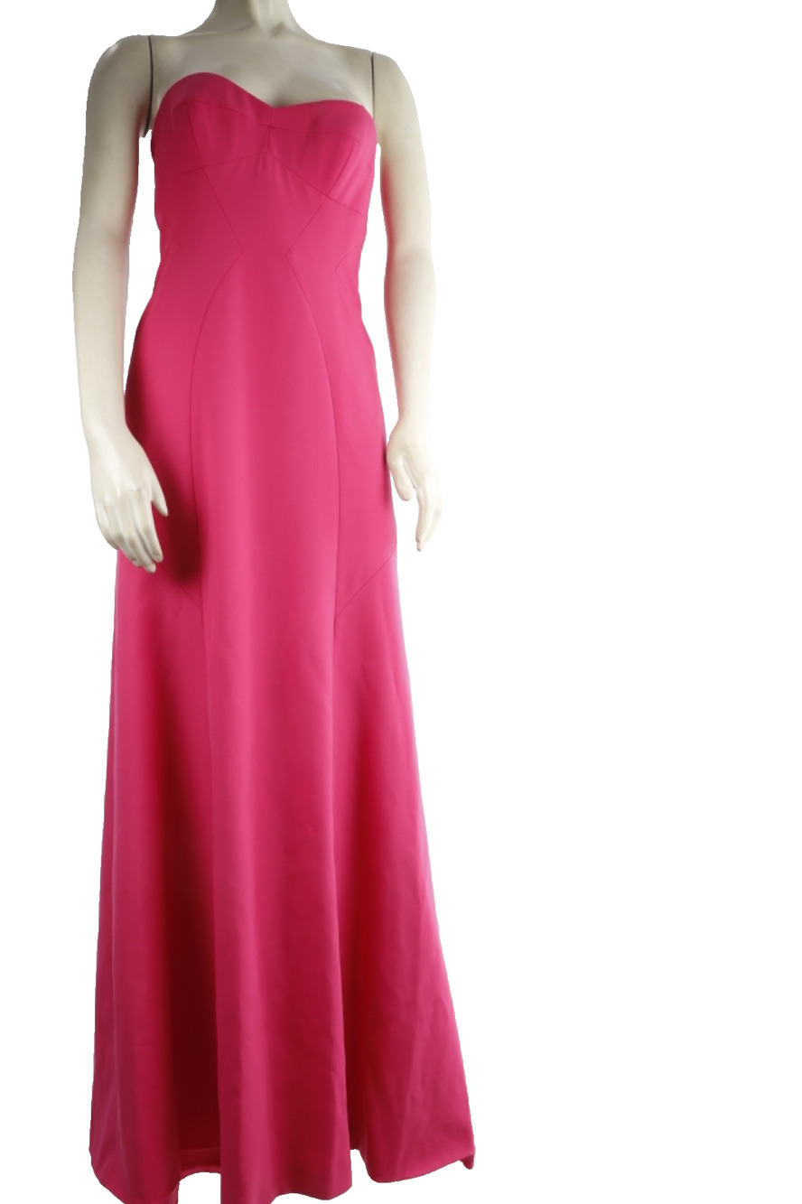 BCBGMAXAZRIA Begonia Pink Strapless Sweetheart Corset Gown Maxi Dress Size 4